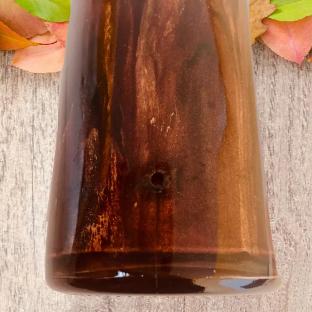 Glass Bottle Unique Inside Drip Painted Signed & Dated By Artist Collectibles